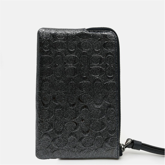 COACH Signature Embossed Patent Leather Wristlet - Picture 4 of 13